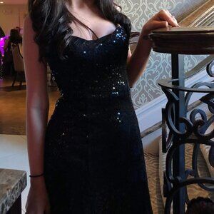 Betsy Johnson sequined black dress